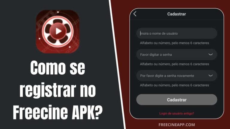 Como se registrar no Freecine APK